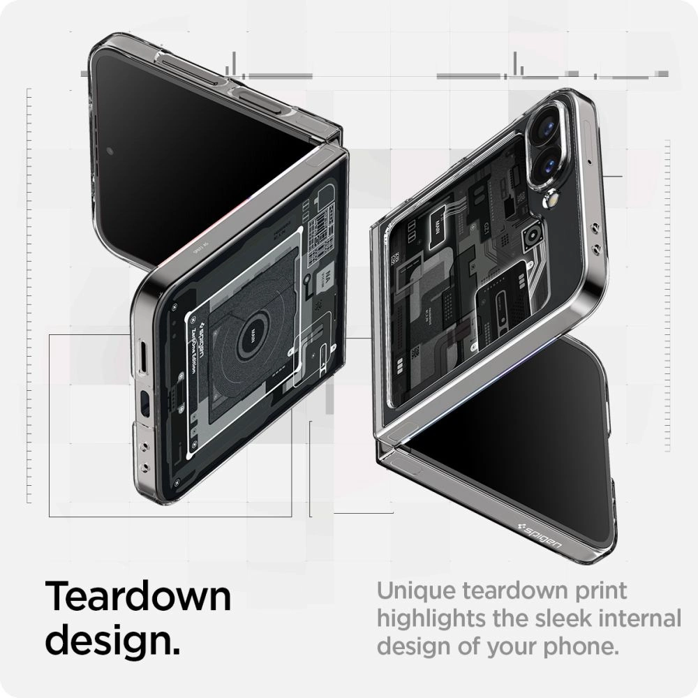 Spigen Airskin Case for Samsung Galaxy Z Flip 6 - Dark Gray (Zero One Pattern)eng