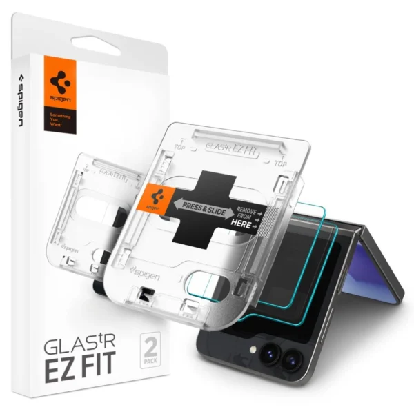 Spigen Glas.tR EZ Fit Tempered Glass for Samsung Galaxy Z Flip 6 - 2 pcs.eng