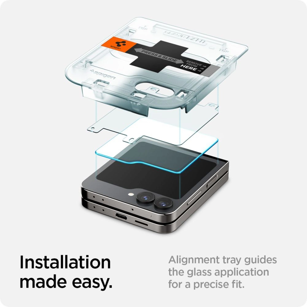 Spigen Glas.tR EZ Fit Tempered Glass for Samsung Galaxy Z Flip 6 - 2 pcs.eng