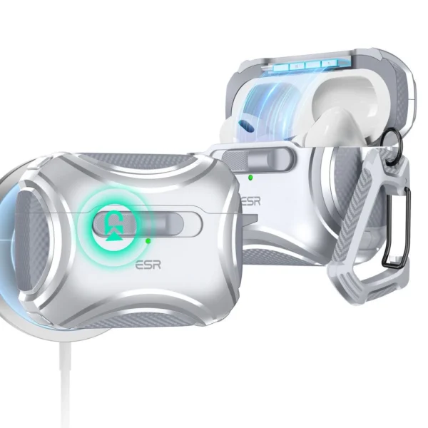 ESR Cyber ​​Flicklock Halolock MagSafe Case for Airpods Pro 1/2 - Silvereng
