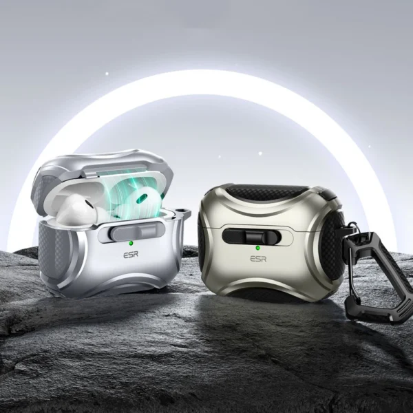 ESR Cyber ​​Flicklock Halolock MagSafe Case for Airpods Pro 1/2 - Silvereng