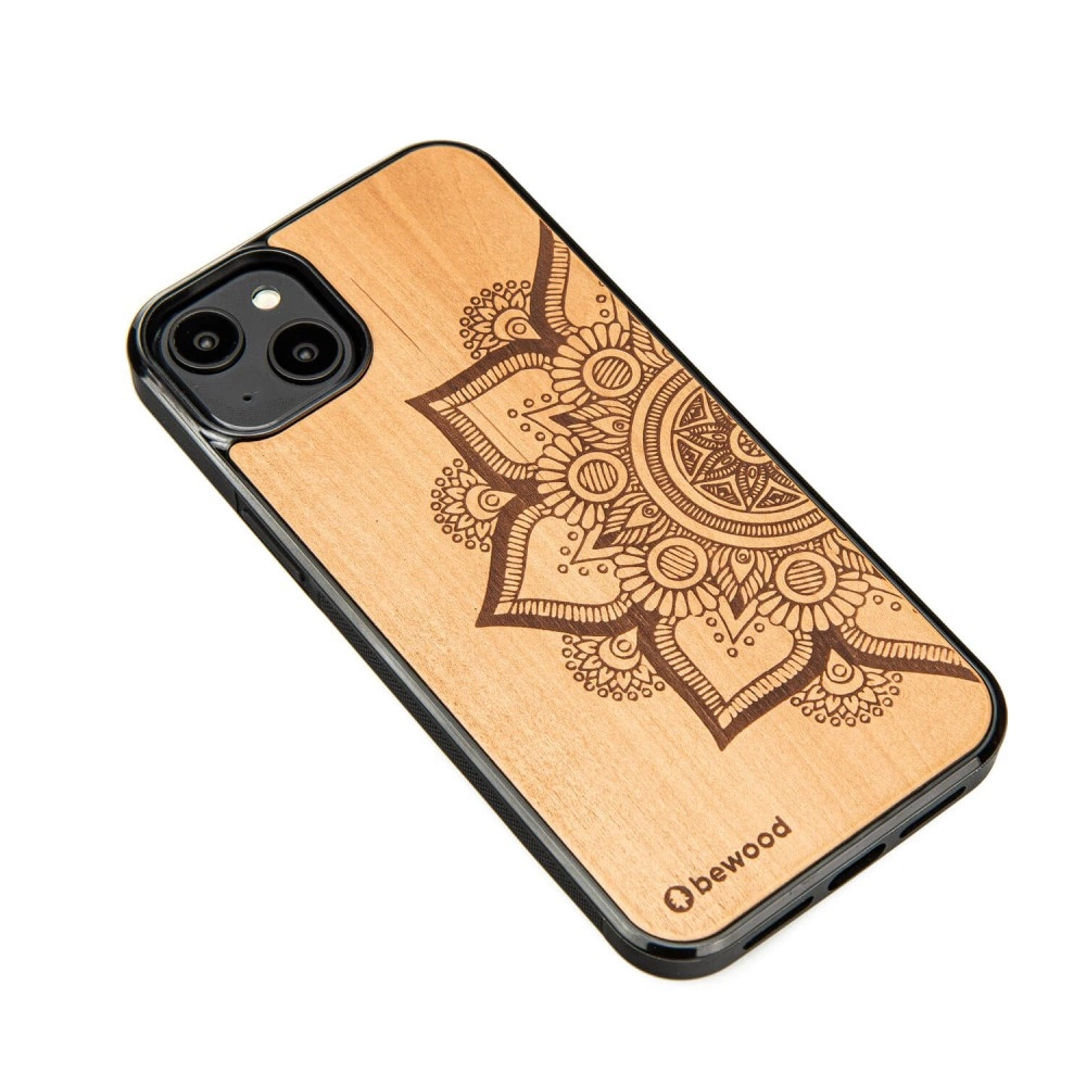 Bewood Mandala Apple Tree Wooden Case for iPhone 14 Plus - Light Browneng