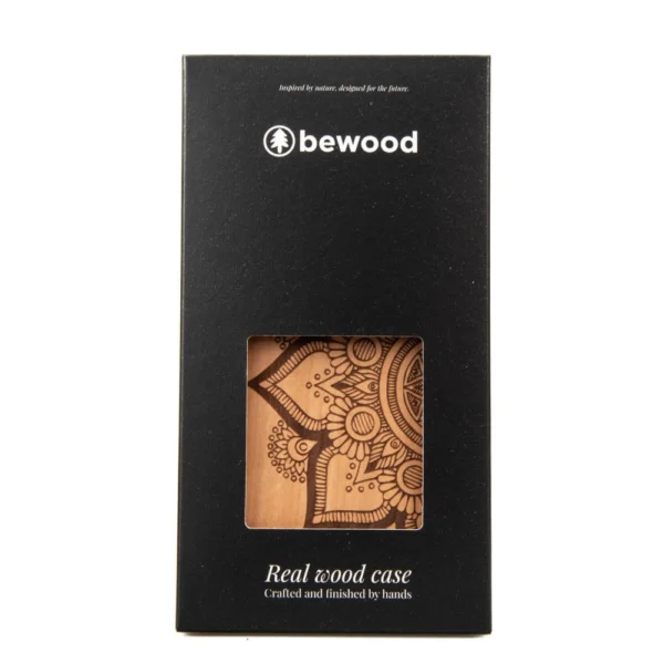 Bewood Mandala Apple Tree Wooden Case for iPhone 14 Plus - Light Browneng