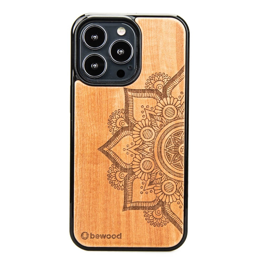 Bewood Mandala Apple Tree Wooden Case for iPhone 13 Pro - Light Browneng