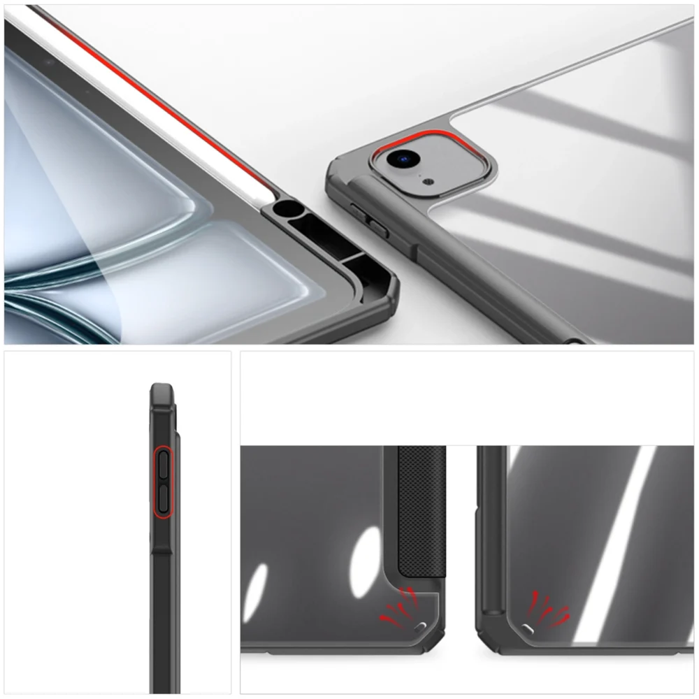 Dux Ducis Toby case with flap and stand for iPad Air 13" 2024 / iPad Pro 12.9" 2018-2022 - blackeng