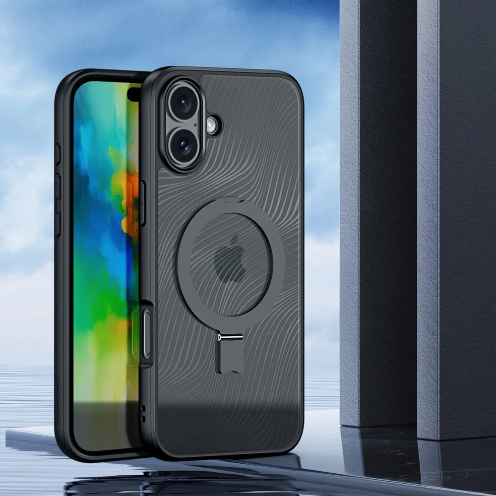 Dux Ducis Aimo Mag case with MagSafe and stand for iPhone 16 - blackeng