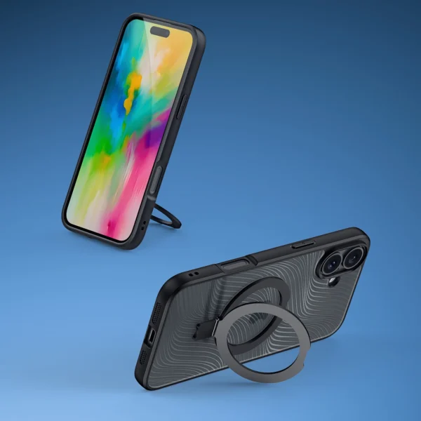 Dux Ducis Aimo Mag case with MagSafe and stand for iPhone 16 - blackeng