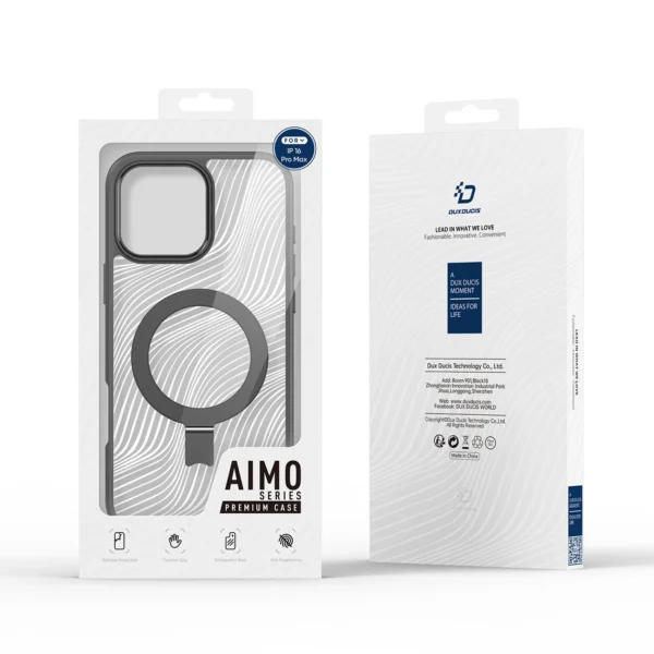Dux Ducis Aimo Mag Case with MagSafe and Stand for iPhone 16 Pro Max - Blackeng