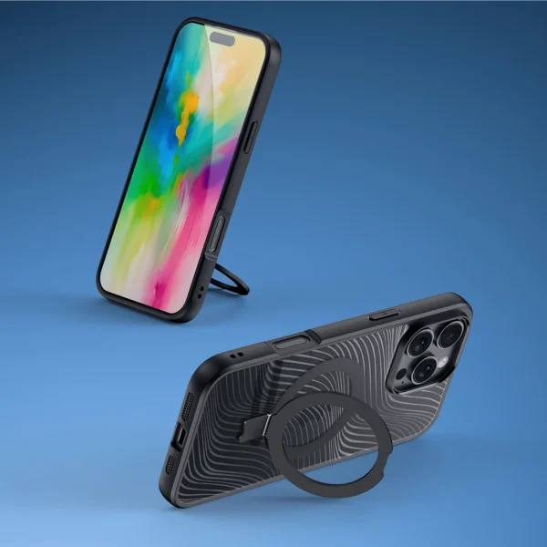 Dux Ducis Aimo Mag Case with MagSafe and Stand for iPhone 16 Pro Max - Blackeng
