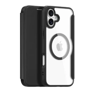 Dux Ducis Skin X Pro iPhone 16 Case with MagSafe and Flip Cover - Blackeng