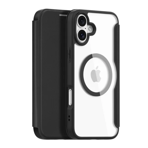 Dux Ducis Skin X Pro iPhone 16 Case with MagSafe and Flip Cover - Blackeng
