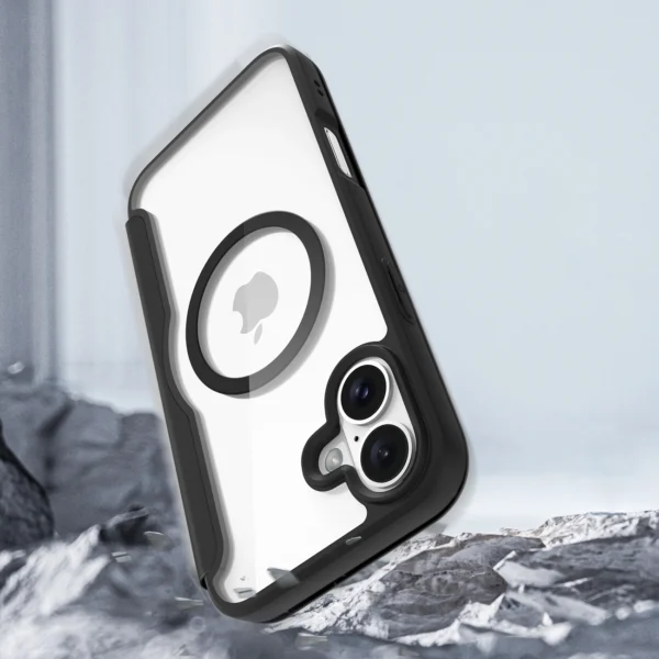 Dux Ducis Skin X Pro iPhone 16 Case with MagSafe and Flip Cover - Blackeng
