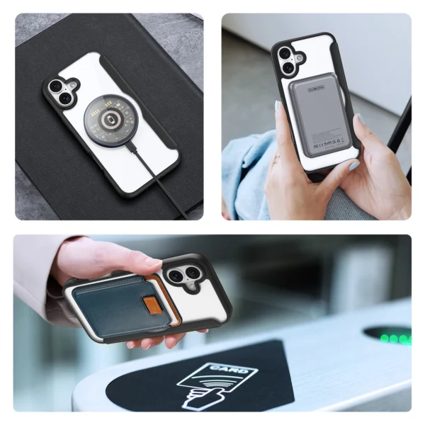 Dux Ducis Skin X Pro iPhone 16 Case with MagSafe and Flip Cover - Blackeng