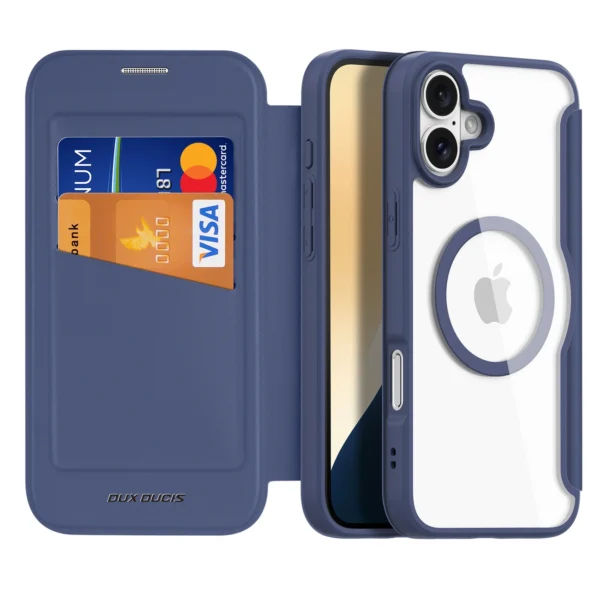 Dux Ducis Skin X Pro iPhone 16 Case with MagSafe and Flip - Blueeng