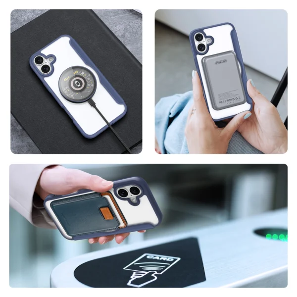 Dux Ducis Skin X Pro iPhone 16 Case with MagSafe and Flip - Blueeng
