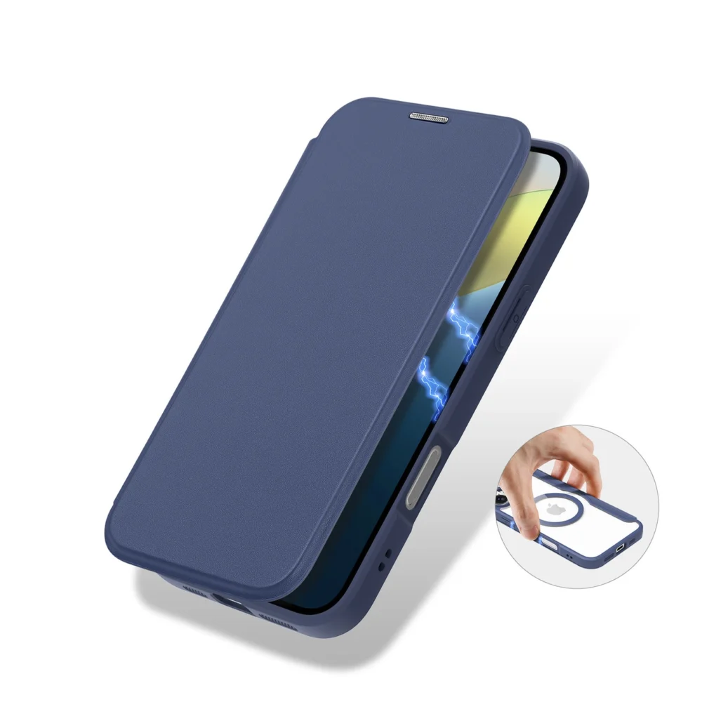Dux Ducis Skin X Pro iPhone 16 Case with MagSafe and Flip - Blueeng