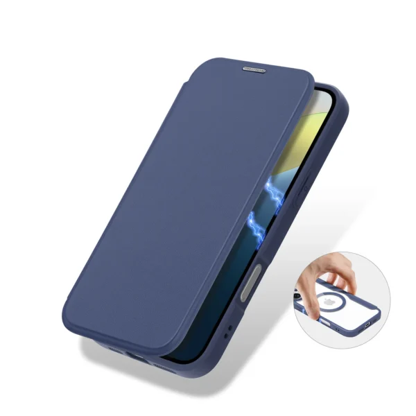 Dux Ducis Skin X Pro iPhone 16 Case with MagSafe and Flip - Blueeng