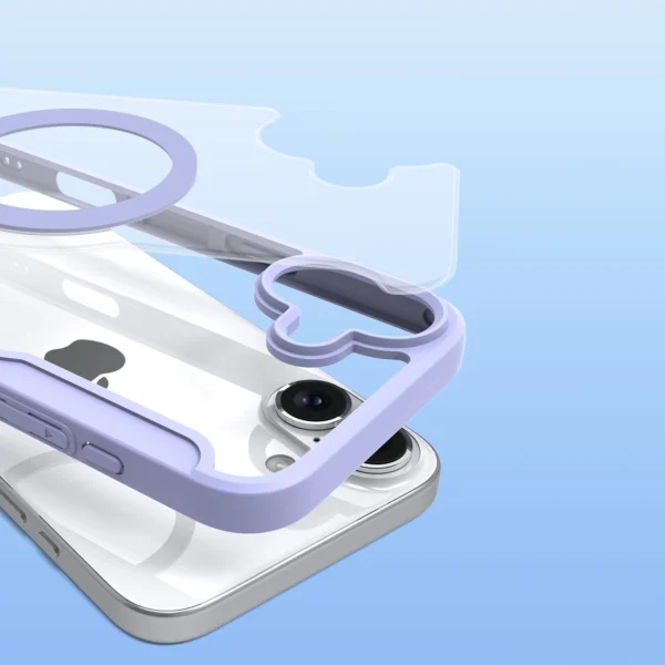 Dux Ducis Skin X Pro iPhone 16 Case with MagSafe and Flip Cover - Purpleeng