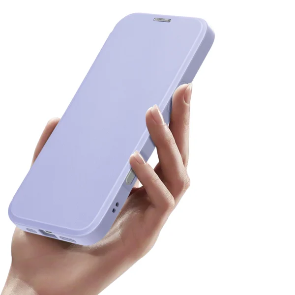 Dux Ducis Skin X Pro iPhone 16 Case with MagSafe and Flip Cover - Purpleeng