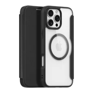 Dux Ducis Skin X Pro iPhone 16 Pro Case with MagSafe and Flip Cover - Blackeng