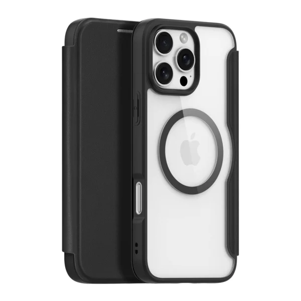 Dux Ducis Skin X Pro iPhone 16 Pro Case with MagSafe and Flip Cover - Blackeng