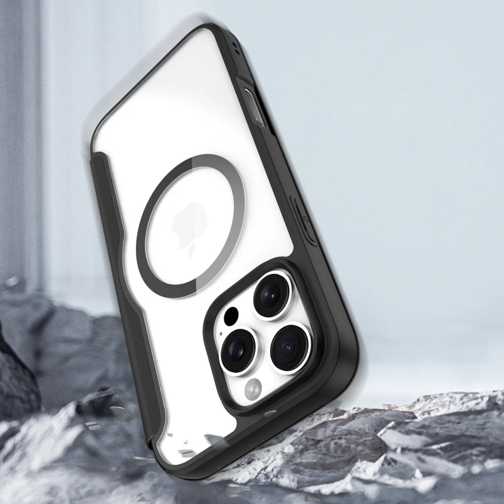 Dux Ducis Skin X Pro iPhone 16 Pro Case with MagSafe and Flip Cover - Blackeng