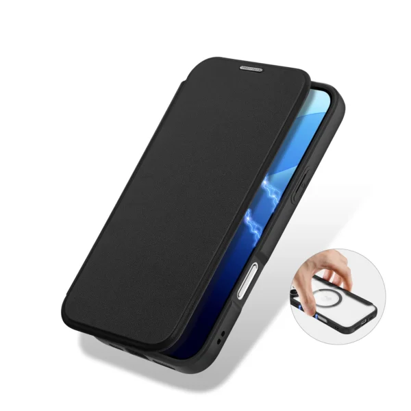Dux Ducis Skin X Pro iPhone 16 Pro Case with MagSafe and Flip Cover - Blackeng