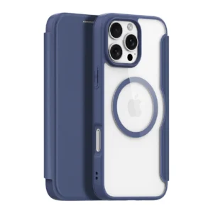 Dux Ducis Skin X Pro iPhone 16 Pro Case with MagSafe and Flip Cover - Blueeng