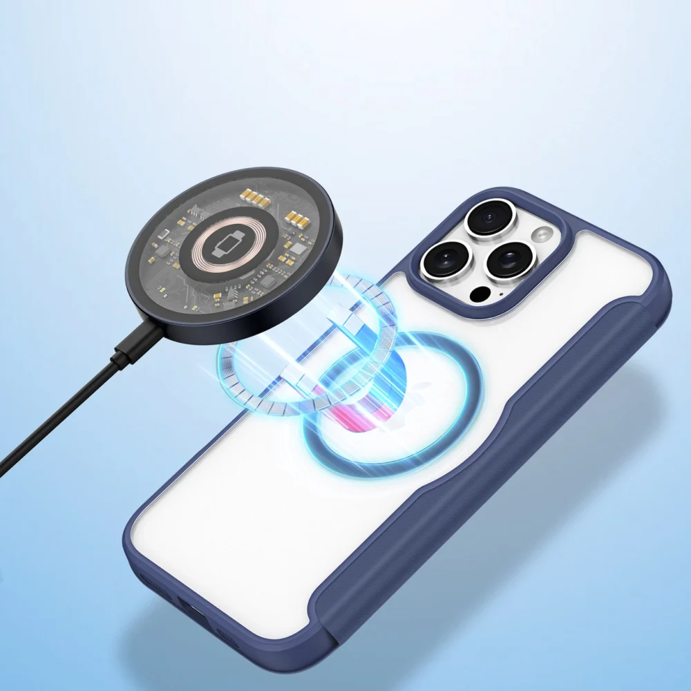 Dux Ducis Skin X Pro iPhone 16 Pro Case with MagSafe and Flip Cover - Blueeng