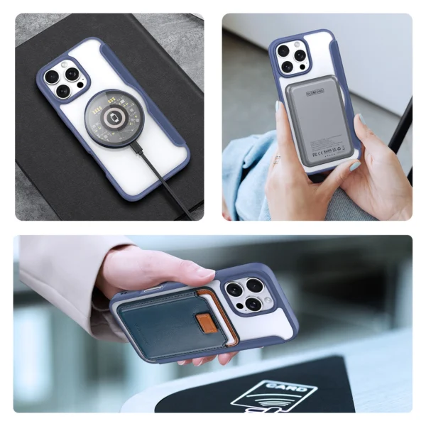 Dux Ducis Skin X Pro iPhone 16 Pro Case with MagSafe and Flip Cover - Blueeng
