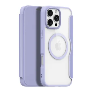Dux Ducis Skin X Pro iPhone 16 Pro Case with MagSafe and Flip Cover - Purpleeng