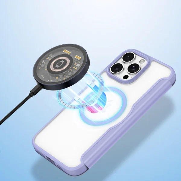 Dux Ducis Skin X Pro iPhone 16 Pro Case with MagSafe and Flip Cover - Purpleeng
