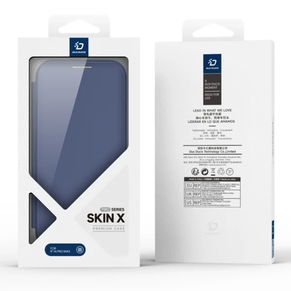 Dux Ducis Skin X Pro Case for iPhone 16 Pro Max with MagSafe and Flip - Blueeng