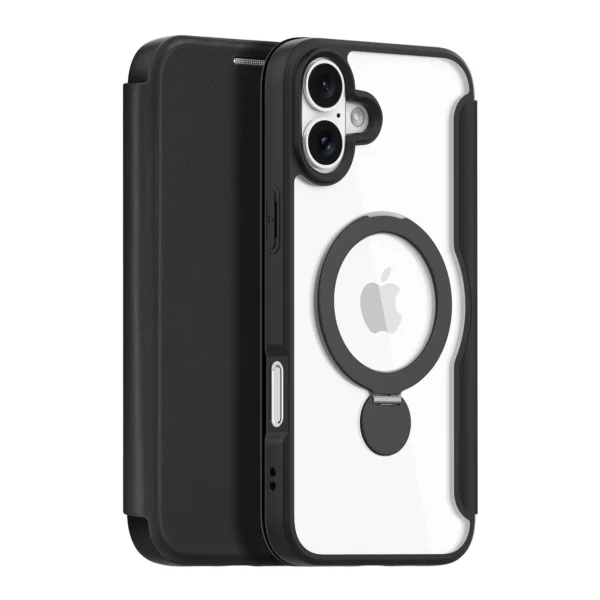 Dux Ducis Skin X Pro iPhone 16 Case with MagSafe, Flip and Stand - Blackeng