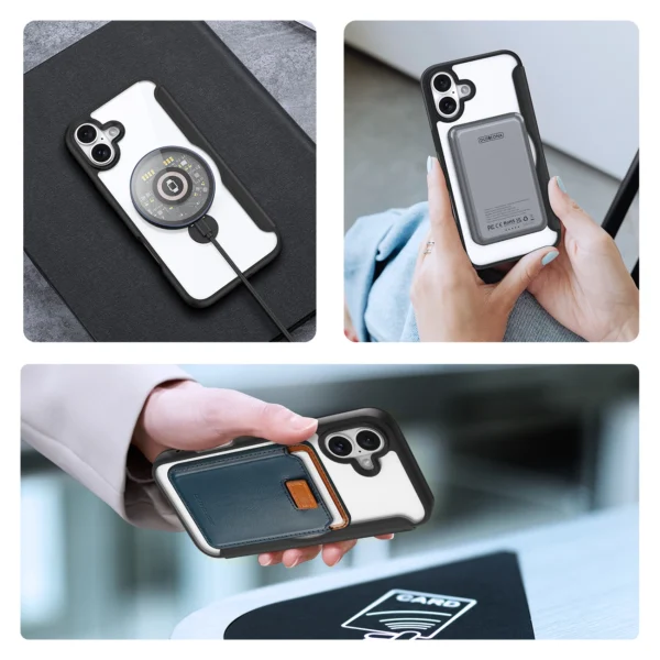 Dux Ducis Skin X Pro iPhone 16 Case with MagSafe, Flip and Stand - Blackeng