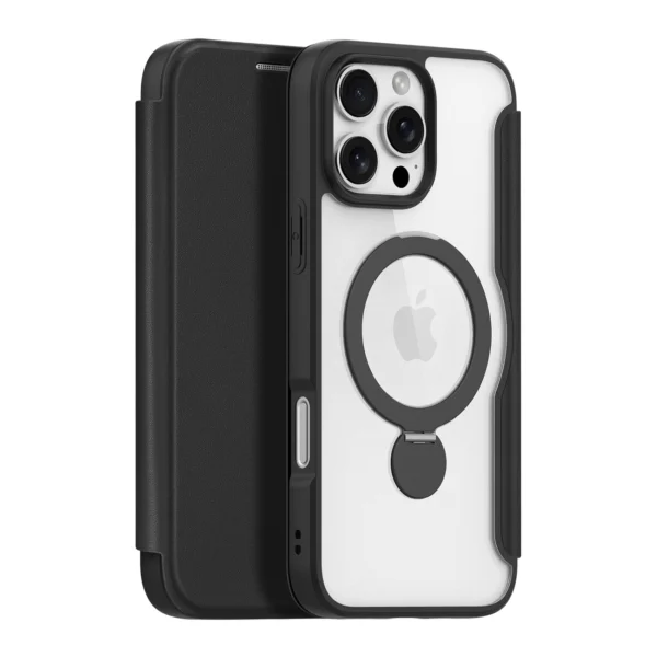 Dux Ducis Skin X Pro iPhone 16 Pro Case with MagSafe, Flip and Stand - Blackeng