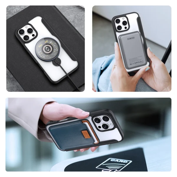 Dux Ducis Skin X Pro iPhone 16 Pro Case with MagSafe, Flip and Stand - Blackeng
