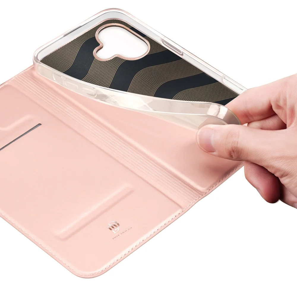 Dux Ducis Skin Pro iPhone 16 Case with Flap and Card Slot - Pinkeng