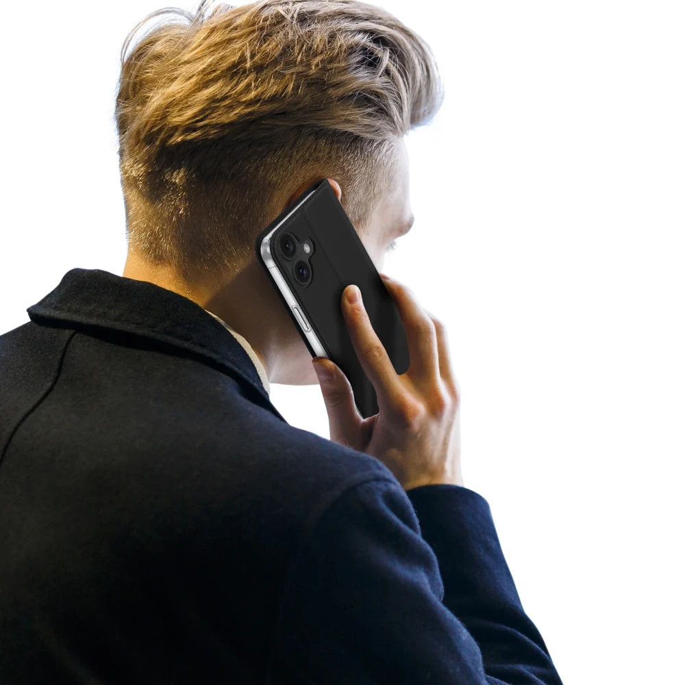 Dux Ducis Skin Pro iPhone 16 Plus Case with Flip and Card Slot - Blackeng