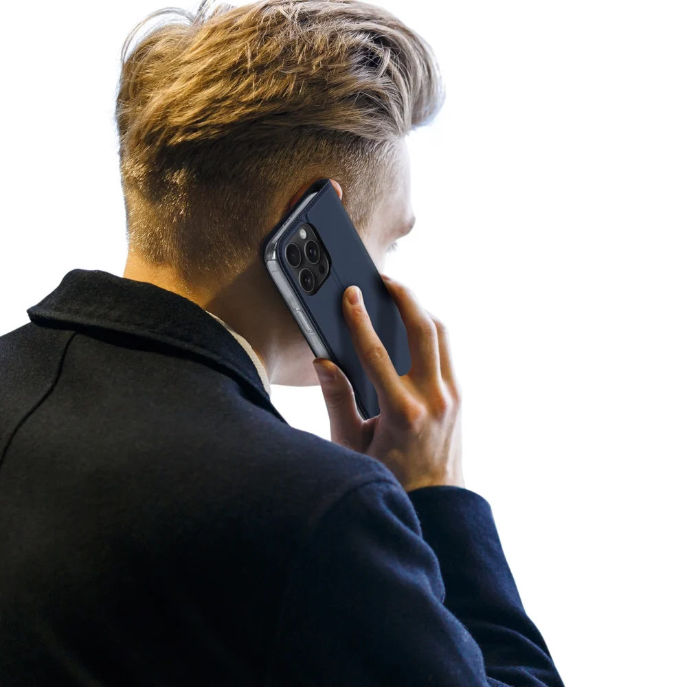 Dux Ducis Skin Pro iPhone 16 Pro Case with Flip and Card Slot - Blueeng