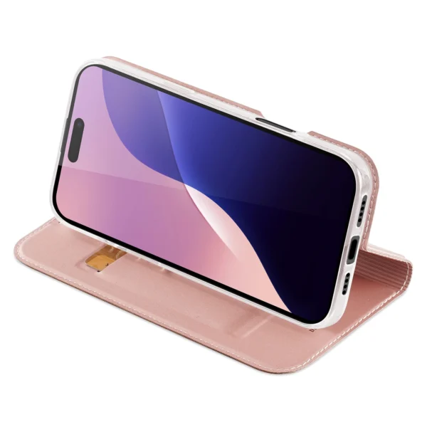 Dux Ducis Skin Pro iPhone 16 Pro Case with Flap and Card Slot - Pinkeng