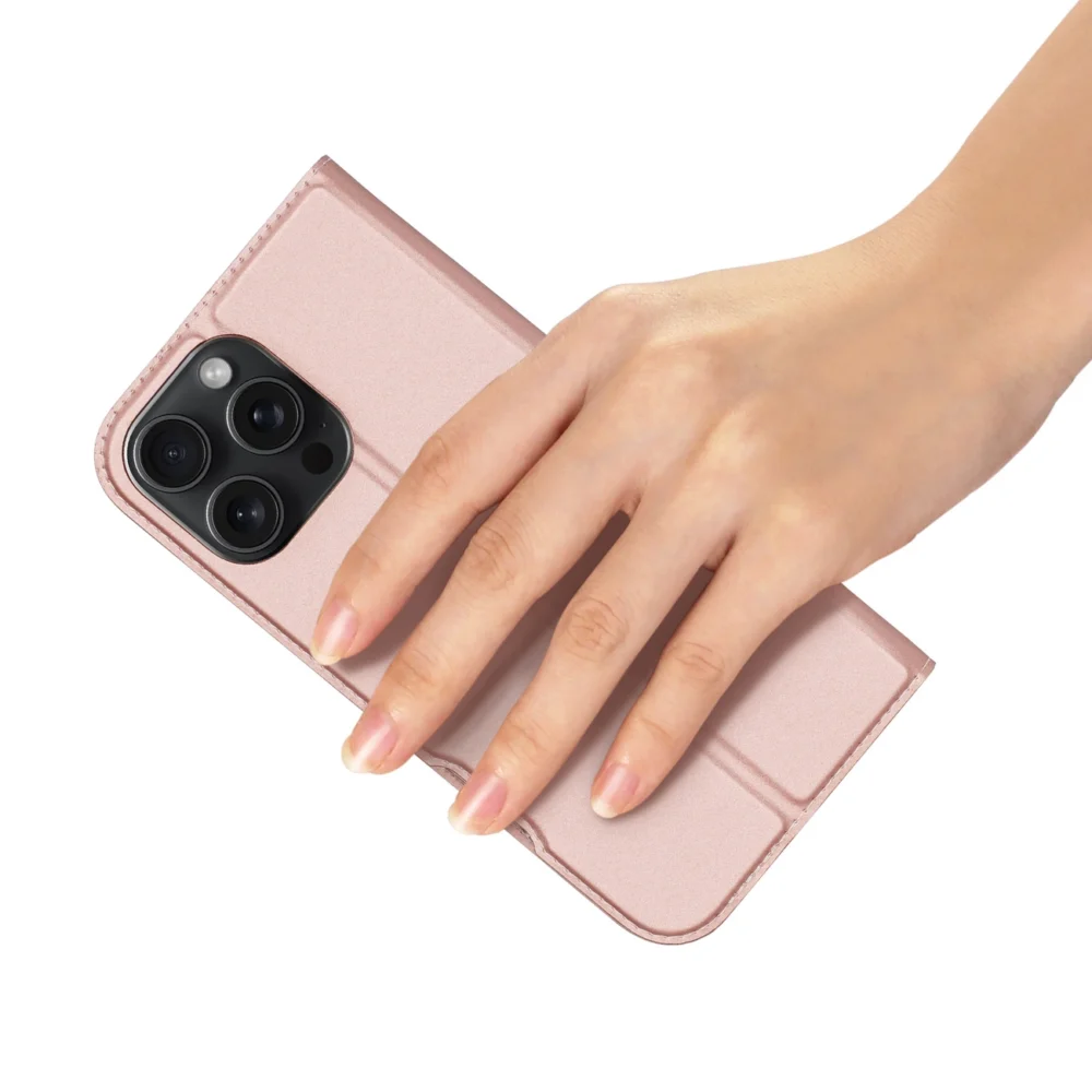 Dux Ducis Skin Pro iPhone 16 Pro Case with Flap and Card Slot - Pinkeng