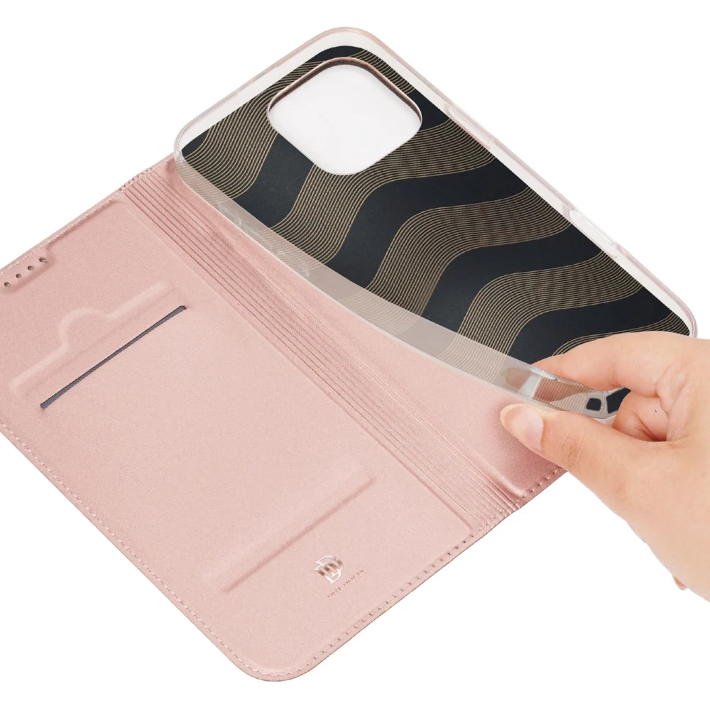 Dux Ducis Skin Pro iPhone 16 Pro Case with Flap and Card Slot - Pinkeng