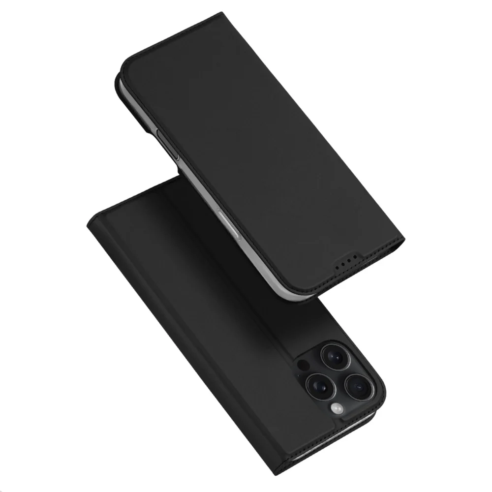 Dux Ducis Skin Pro iPhone 16 Pro Max Case with Flip and Card Slot - Blackeng