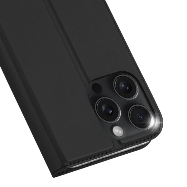 Dux Ducis Skin Pro iPhone 16 Pro Max Case with Flip and Card Slot - Blackeng