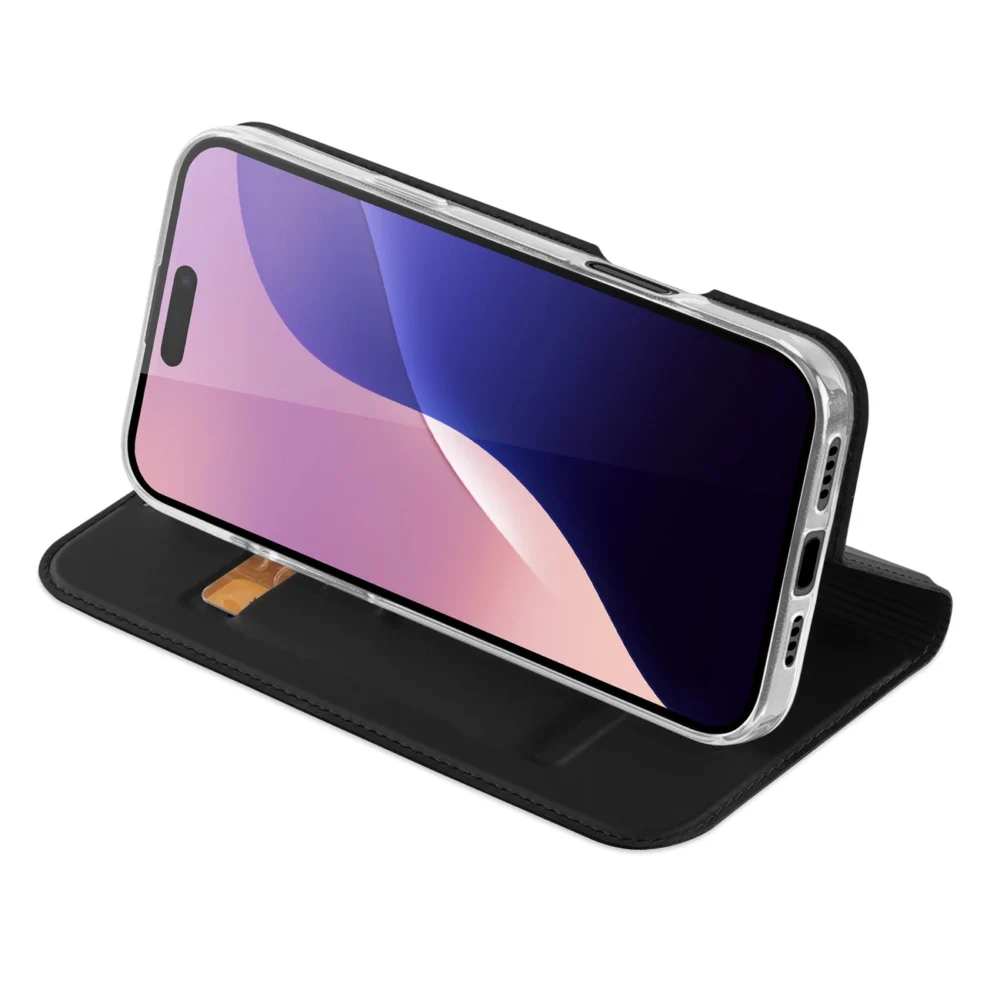 Dux Ducis Skin Pro iPhone 16 Pro Max Case with Flip and Card Slot - Blackeng