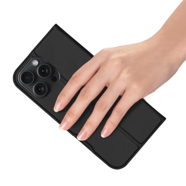 Dux Ducis Skin Pro iPhone 16 Pro Max Case with Flip and Card Slot - Blackeng