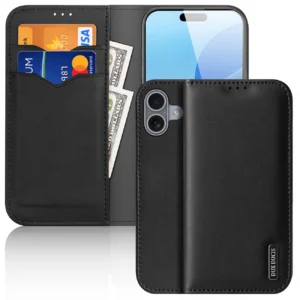 Dux Ducis Hivo iPhone 16 Case with Flip and RFID Protection - Blackeng