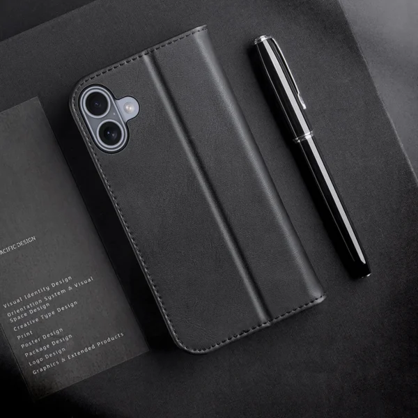 Dux Ducis Hivo iPhone 16 Case with Flip and RFID Protection - Blackeng