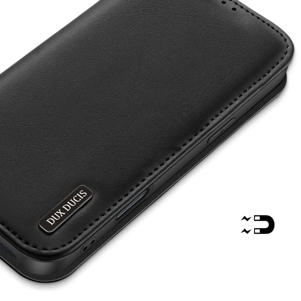 Dux Ducis Hivo iPhone 16 Case with Flip and RFID Protection - Blackeng